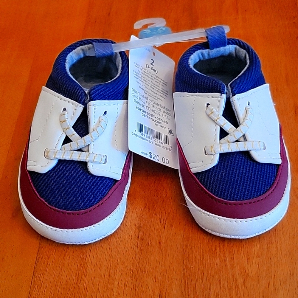 Size 2 Carters slip on crib shoe